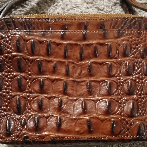 ✨ Brahmin Croc-Embossed Leather Crossbody | Brown | Zip Organizer ✨ - Picture 5 of 12